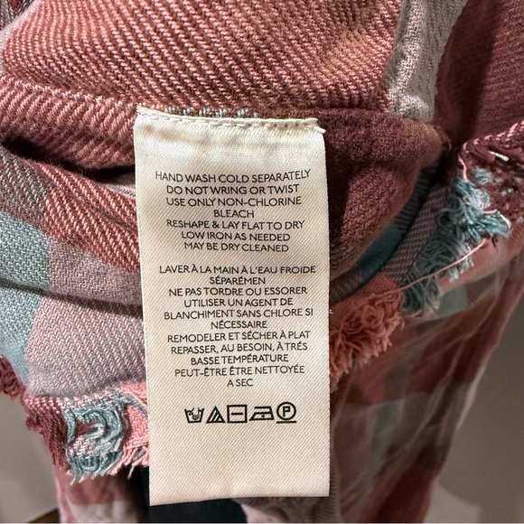 We The Free Plaid Released Trim Button-Down Top - Picture 8 of 11